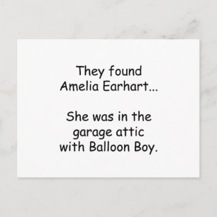 Amelia Earhart & Balloon Boy Postcard