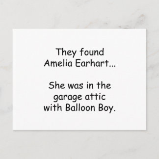 Amelia Earhart & Balloon Boy Postcard