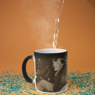 Amelia Earhart Candid Airplane Cockpit Photo 1937 Magic Mug
