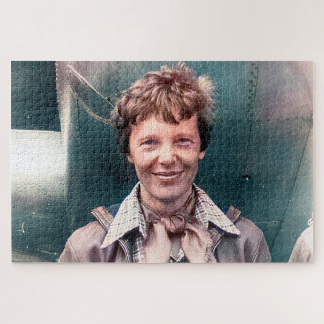Amelia Earhart Lockheed Electra C 1937 Colorized Jigsaw Puzzle (Horizontal)
