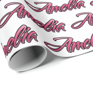Amelia faded pink personalized gift paper
