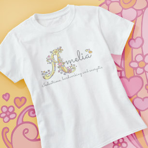 Amelia girls name decorative custom meaning T-Shirt