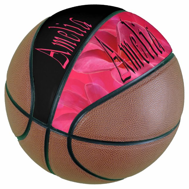Amelia, Girls Name, Logo,Regulatio Size Basketball (Angled)