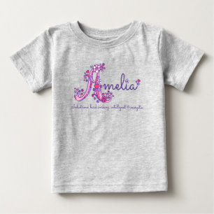 Amelia girls name & meaning A monogram romper