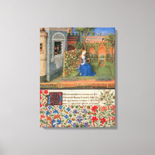 Amelia in the rosegarden canvas print