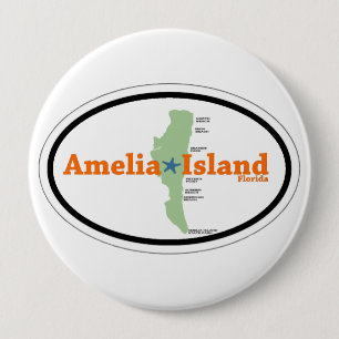 Amelia Island. 4 Inch Round Button