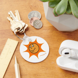 Amelia Island Big Vintage Smiling Sun Keychain