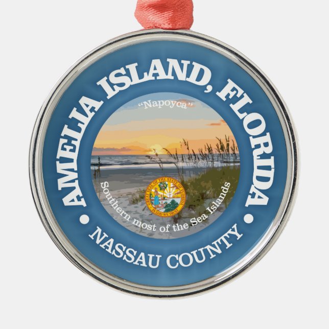Amelia Island (C) Metal Ornament (Front)