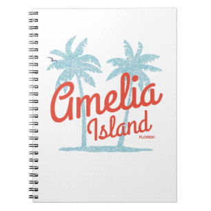 Amelia Island Florida Beach Coral Surf Notebook