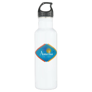 Amelia Island, Florida Retro Mid Century Style 710 Ml Water Bottle
