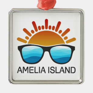 Amelia Island Florida Sunglasses Metal Ornament