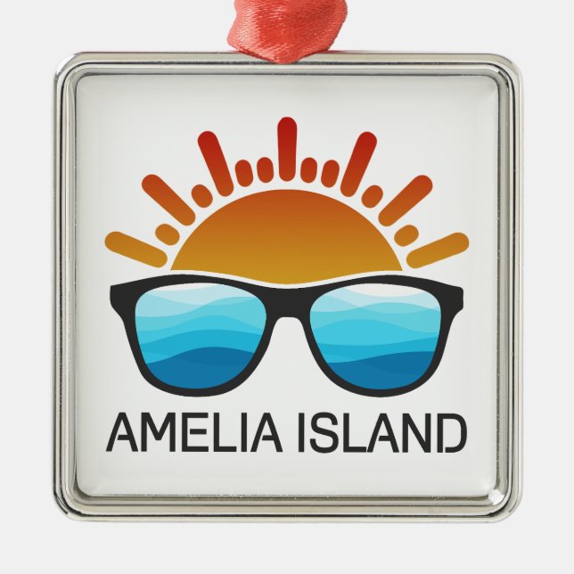 Amelia Island Florida Sunglasses Metal Ornament (Front)