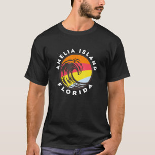 Amelia Island Florida Vacation Souvenir Ocean Wave T-Shirt