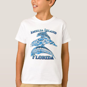 Amelia Island Florida Vacation Tribal Dolphins T-Shirt