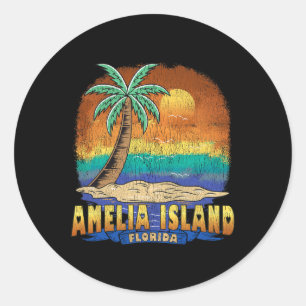 Amelia Island Florida Vintage Distressed Souvenir  Classic Round Sticker