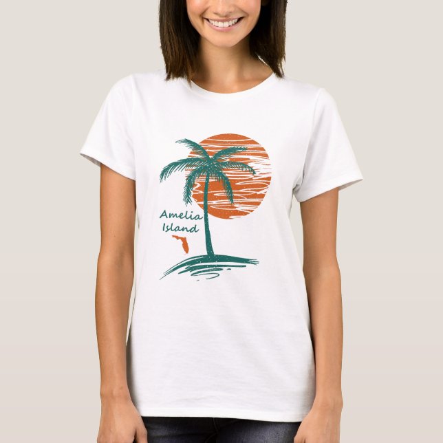 Amelia Island Palm Tree T-Shirt (Front)