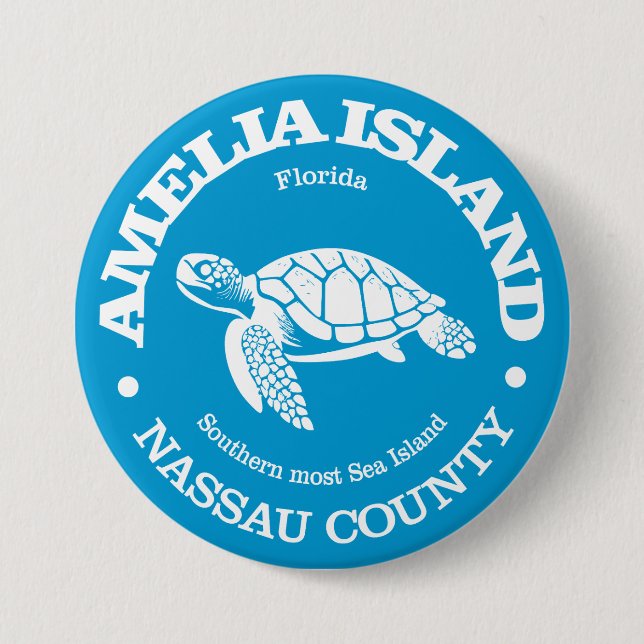 Amelia Island (sea turtle) 3 Inch Round Button (Front)
