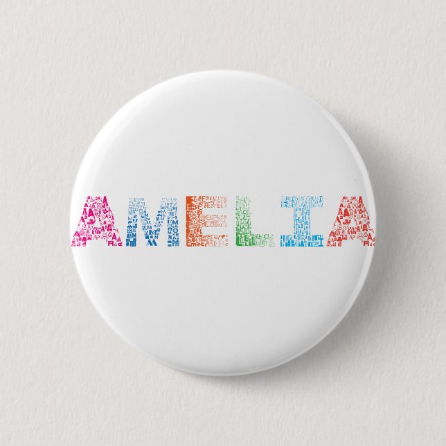 Amelia Letter Name 2 Inch Round Button (Front)
