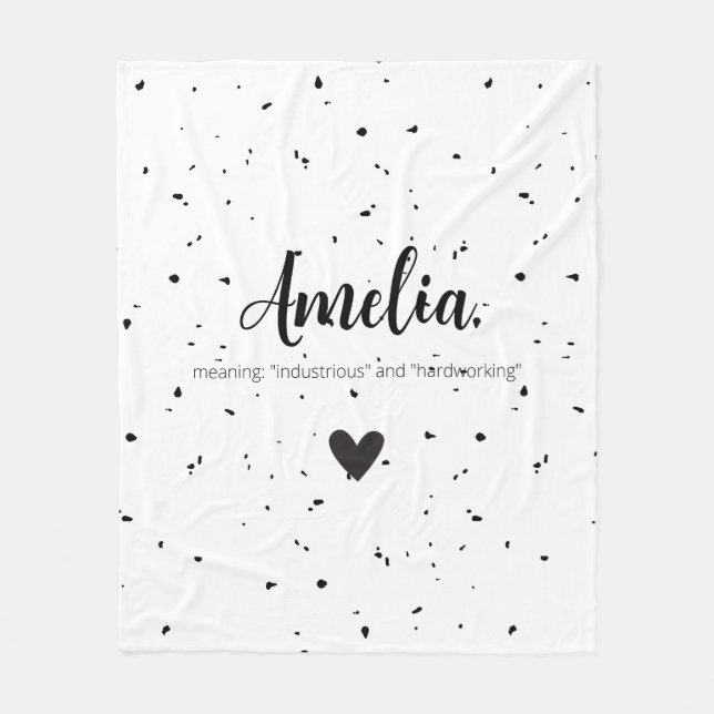 Amelia Name Reveal Meaning Minimal Modern Blanket (Front)
