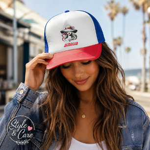 Amelia Name Text Mark Fashion Trucker Hat
