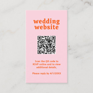 Amelia Orange Pink Modern Wedding Enclosure Card