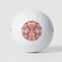AMELIA ~ Pink Red Cream Fractal Design ~