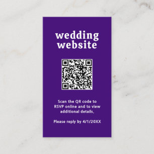 Amelia Royal Purple Modern Wedding Enclosure Card