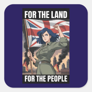 Amelia UK England Patriotic St George Flag Square Sticker