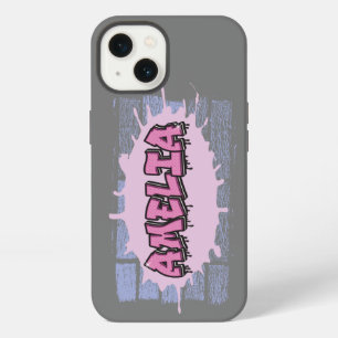 AMELIA Your Name Girls Pink Graffiti Hip Hop iPhone 13 Case