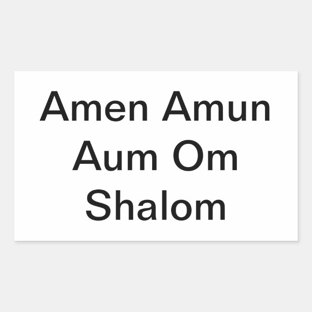 Amen Amun Aum Om Shalom Peace Hankamer Artjunkhaus Sticker (Front)
