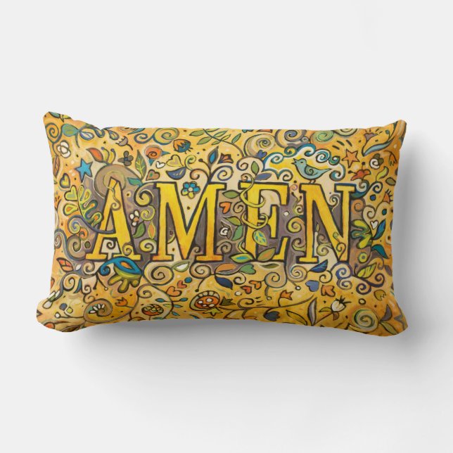 AMEN coussin lombaire floral décoratif (Recto)