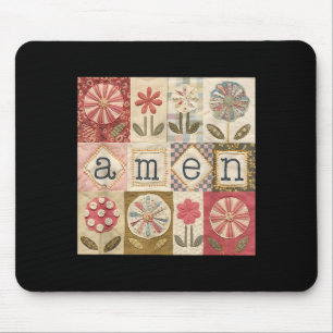 Amen Patchwork Flower Happy Easter Jesus Christian Mouse Pad