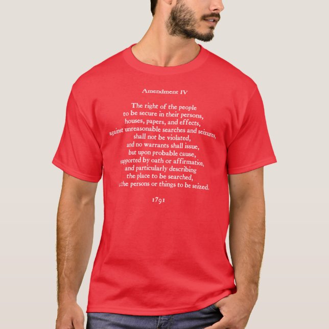 Amendment IV  (dark) T-Shirt (Front)