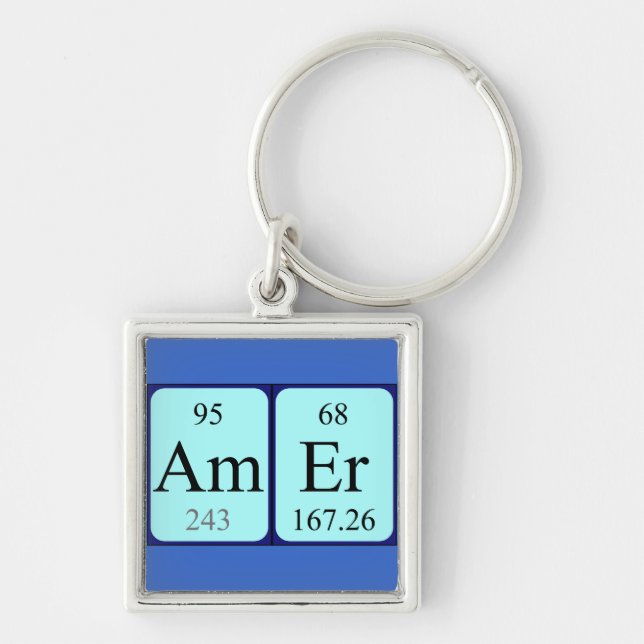 Amer periodic table name keyring (Front)