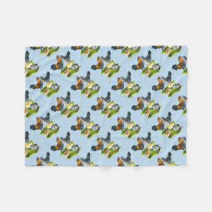 Ameraucana Chicken Family Fleece Blanket