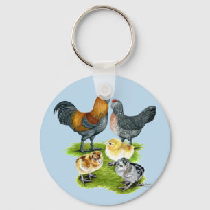 Ameraucana Chicken Family Keychain