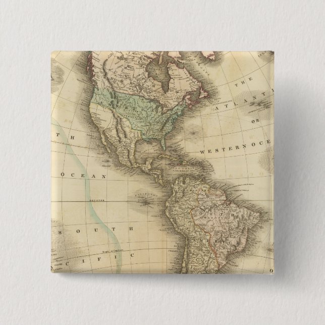 America 10 2 inch square button (Front)