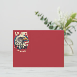 America 1776 2026 Bald Eagle Patriotic USA Flag 25 Invitation
