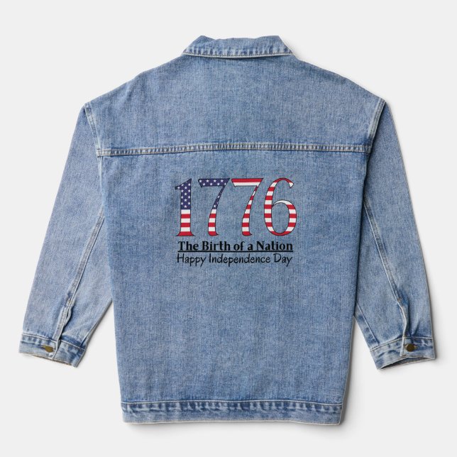 America 1776 Independence Day  Denim Jacket (Back)