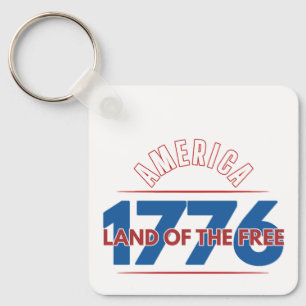 AMERICA 1776 LAND OF THE FREE KEYCHAIN