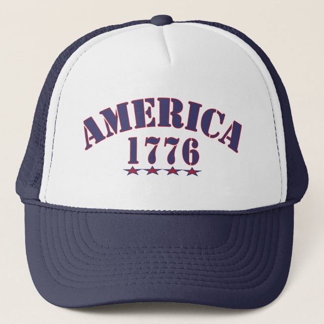 America 1776 Patriotic Pride Commemorative  Trucker Hat (Front)