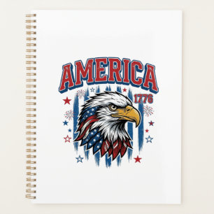 America 1776 Vintage Eagle Patriotic Shirt Design_ Planner