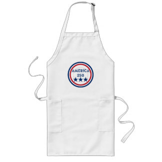 America 250 - 4th of july themed patriotic logo long apron