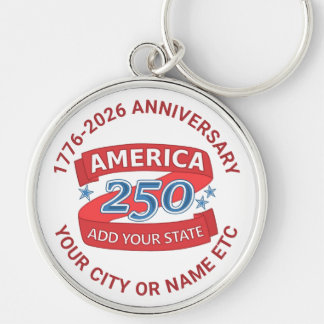 America 250 Add State USA Anniversary Keepsake Keychain