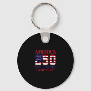 America 250 anniversary 1776-2026 patriotic design keychain