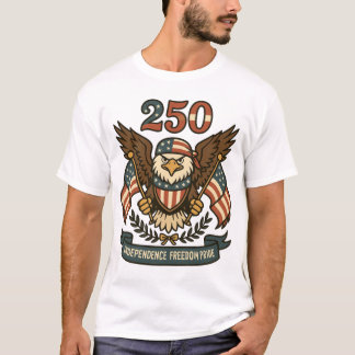 America 250 Bald Eagle Patriotic T-Shirt