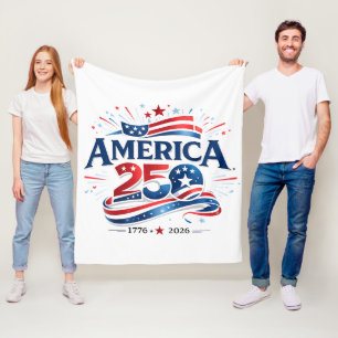 America 250 Celebration 1776–2026 Anniversary Fleece Blanket