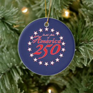 America 250 ceramic ornament