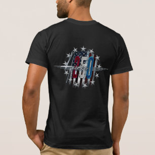 AMERICA 250 CLASSIC RETRO CHROME AMERICAN FLAG T-Shirt
