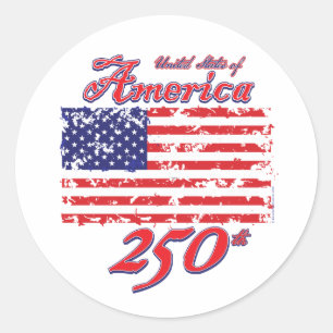 America 250 classic round sticker